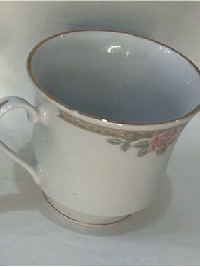 Crown Ming Fine China Jian Shiang One Cup 8 Oz Vintage Pink Rose Floral Gold